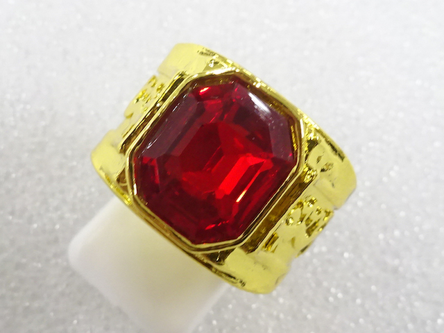 JAPANESE KIMONO / ANTIQUE COLORED STONE RING (SIZE 20)